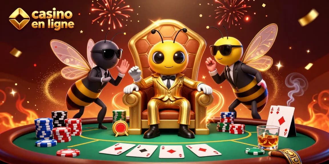 Jouez à des jeux de casino en ligne avec des personnages colorés dans une scène vibrante.