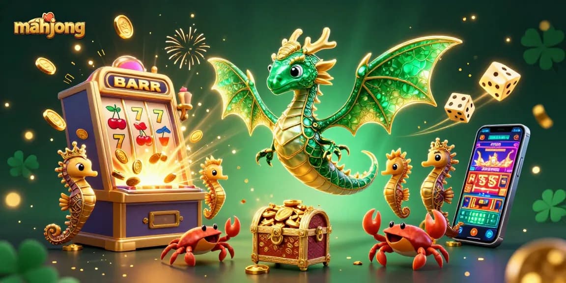 Play mahjong in an exciting 3D casino world with vibrant characters and jackpot elements.