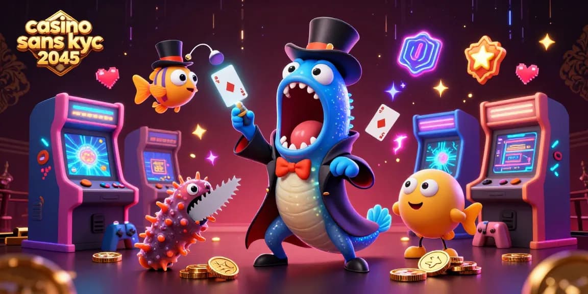 Les joueurs explorent l'univers du casino sans KYC 2045 grâce à une illustration créative de créatures marines.