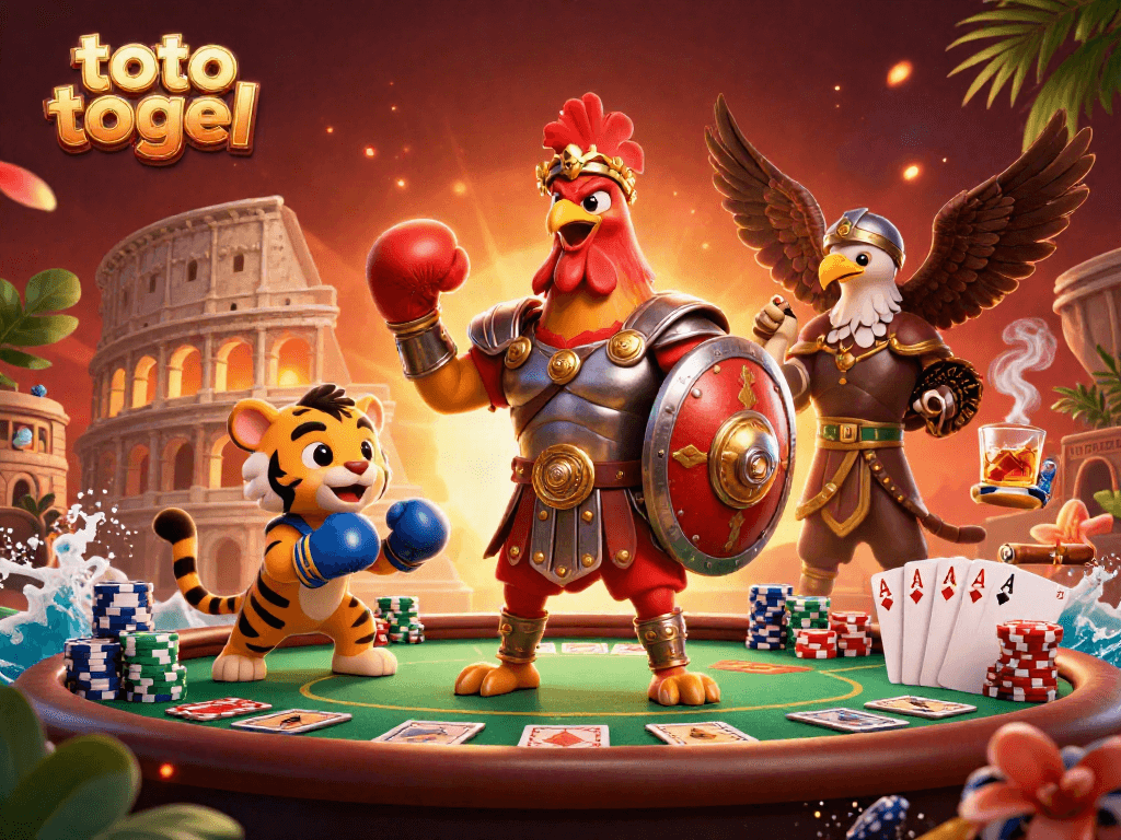Experience the thrill of toto togel with vibrant casino action in an exciting and detailed illustration.