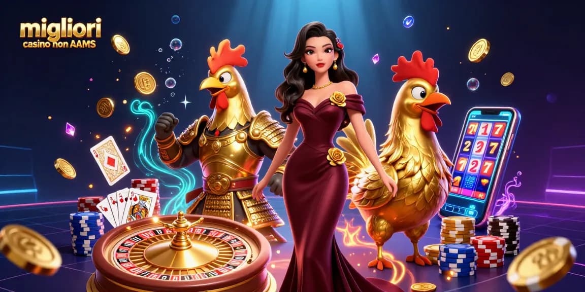 Scopri l'emozione dei migliori casino non AAMS con donne glamour, guerrieri samurai e elementi di gioco dinamici.