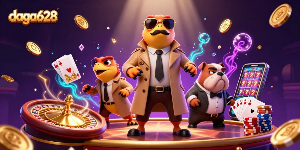 Experience exciting gameplay at daga628 with raptors in disguise entering the casino lounge.