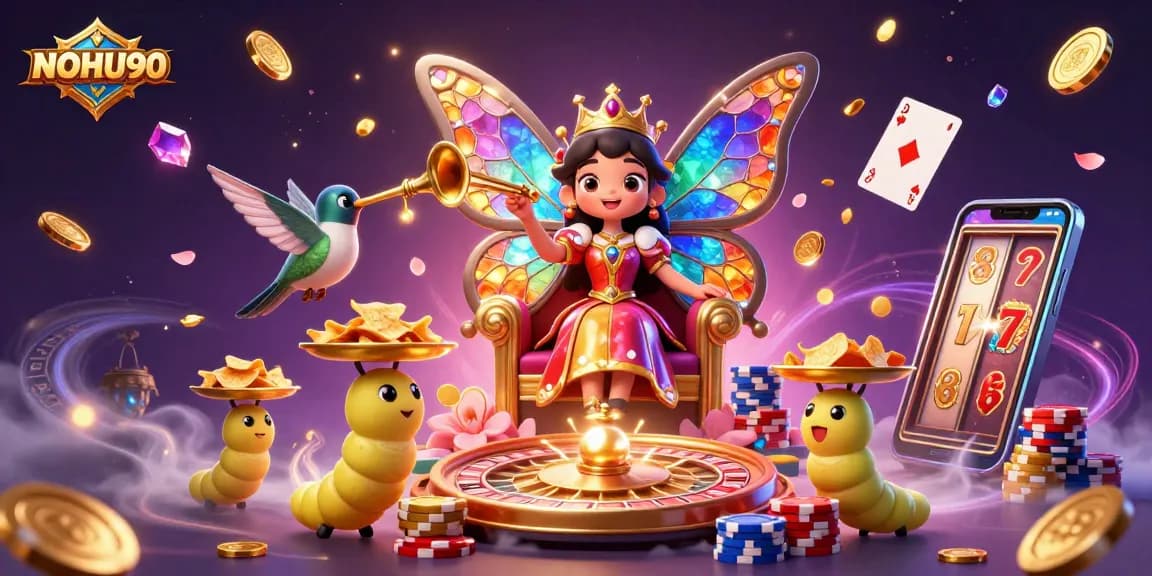 Experience thrilling gameplay with NOHU90 through vibrant casino elements and captivating characters.