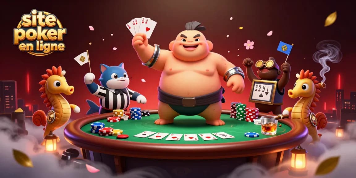 Jouez au site poker en ligne avec des personnages amusants dans un ring sous-marin.