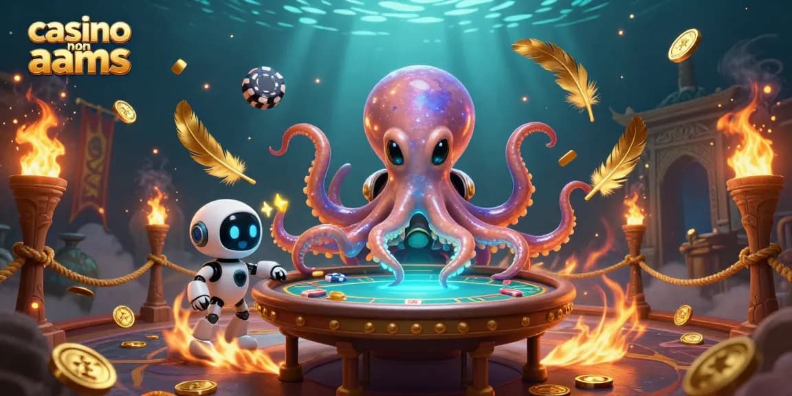 Giocare nei casinò non AAMS con un polipo alieno e un robot mentre distribuiscono gettoni cosmic.