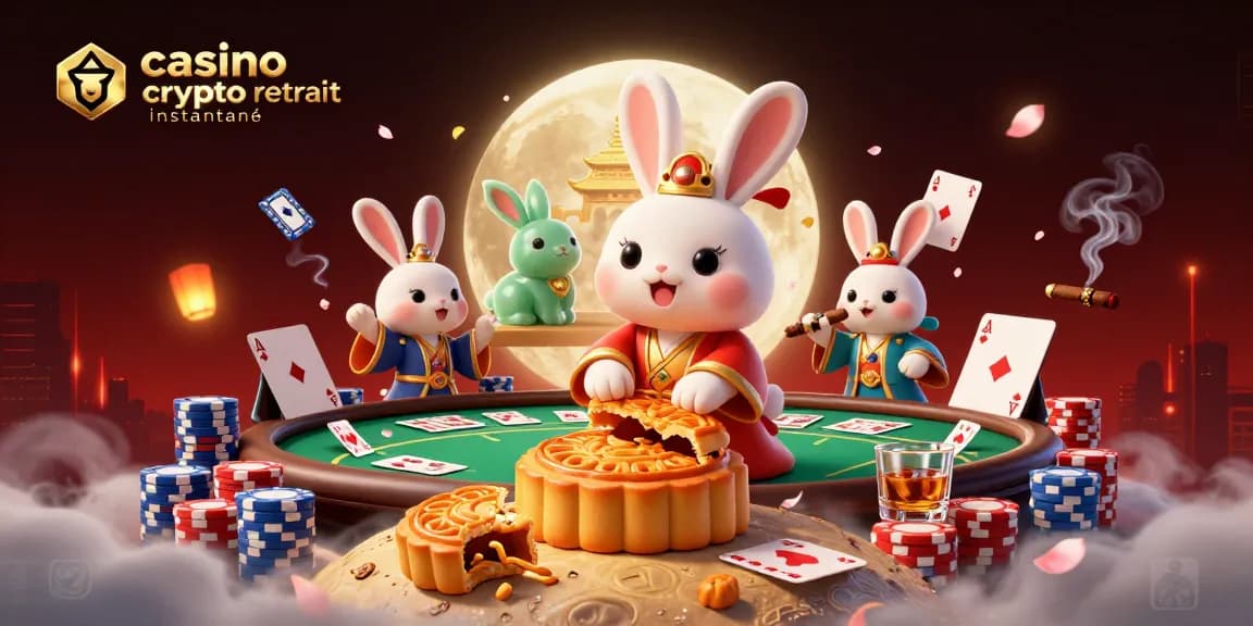 Engage in fast payouts with casino crypto retrait instantané in this vibrant illustration featuring playful rabbits and poker elements.