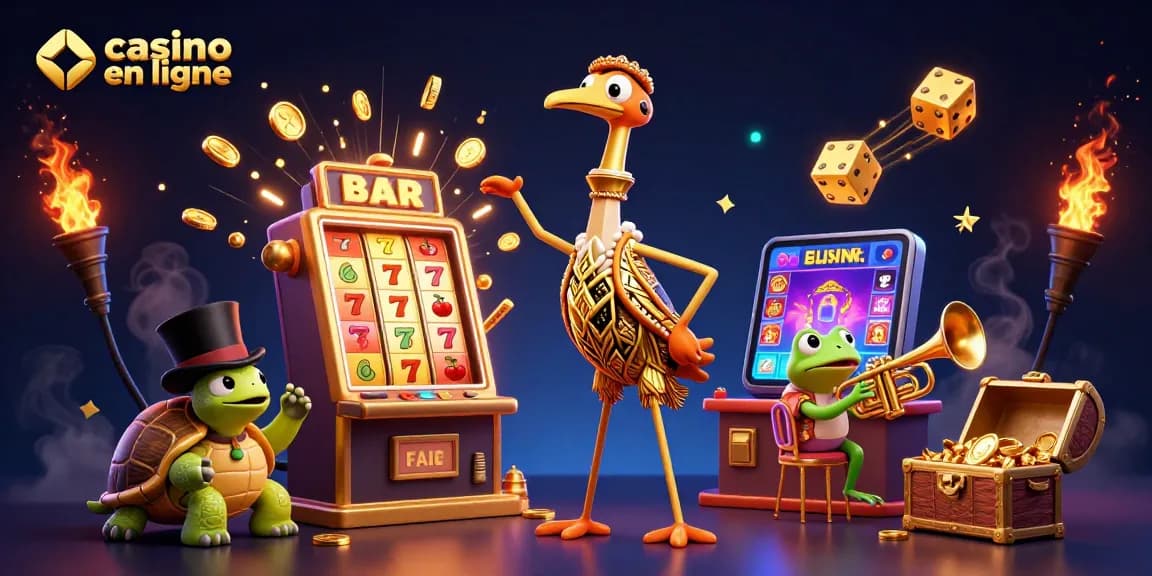 Plongez dans les jeux passionnants de casino en ligne avec des personnages animés et des éléments dynamiques.