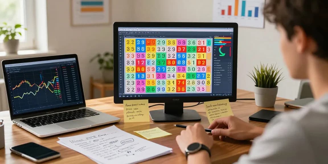 Analisis nomor rejeki dengan data yang ditampilkan di layar dan catatan strategi.