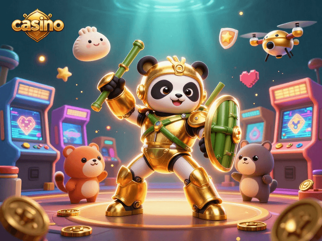 Engage in thrilling casino action with a panda pilot and dynamic gaming mechanics.