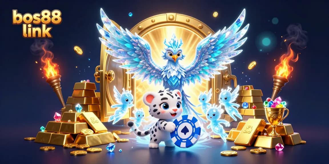 Engage with bos88 link in an immersive online casino experience featuring lively characters and dazzling treasures.