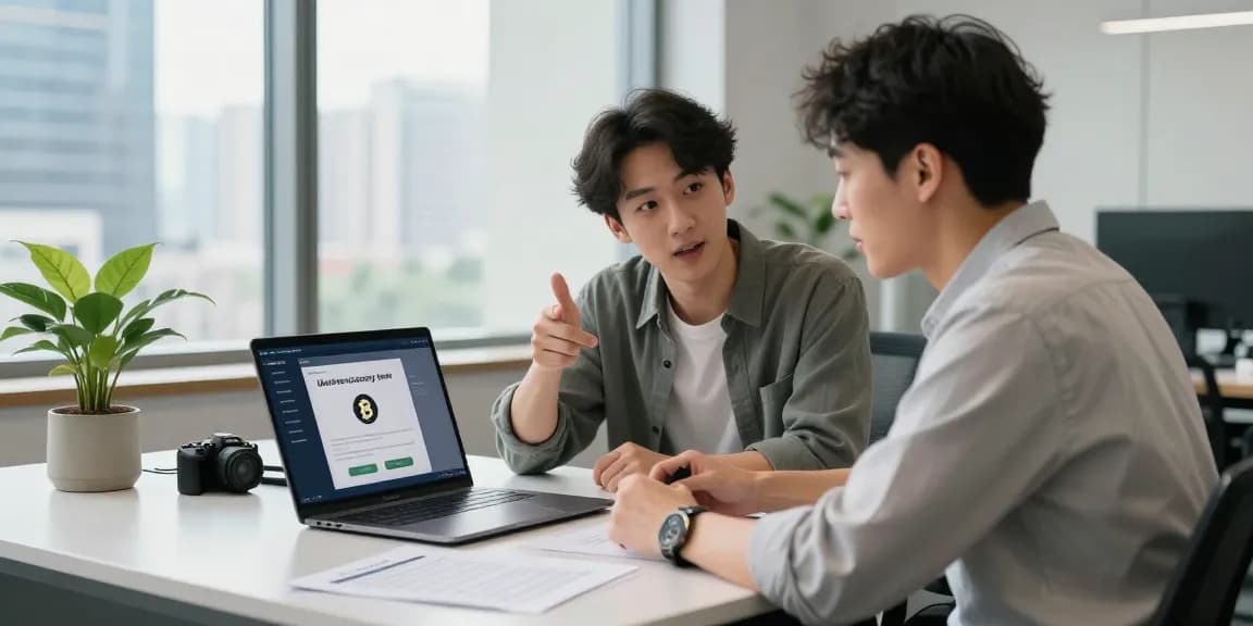 Recover lost crypto through innovative discussions in a modern office setting.