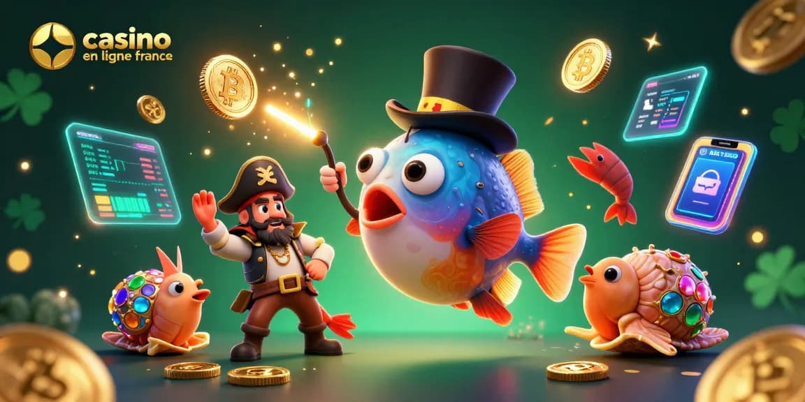 Vivez l'excitation du casino en ligne France avec des personnages marins dynamiques et des éléments de jeu vibrants.