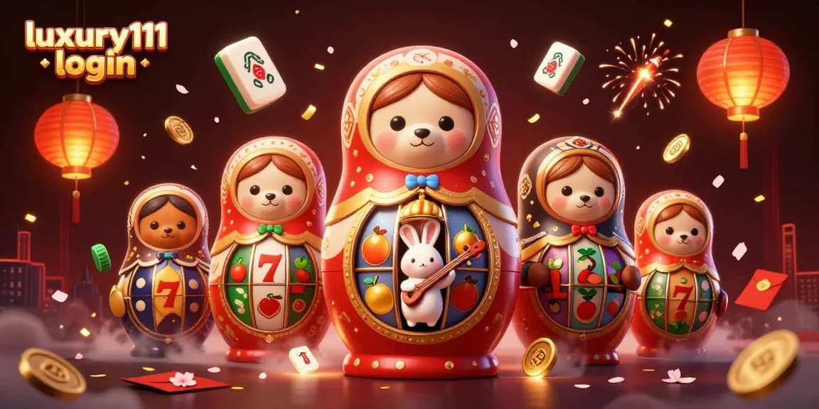 Experience the thrill of luxury111 login with vibrant casino elements and playful characters.