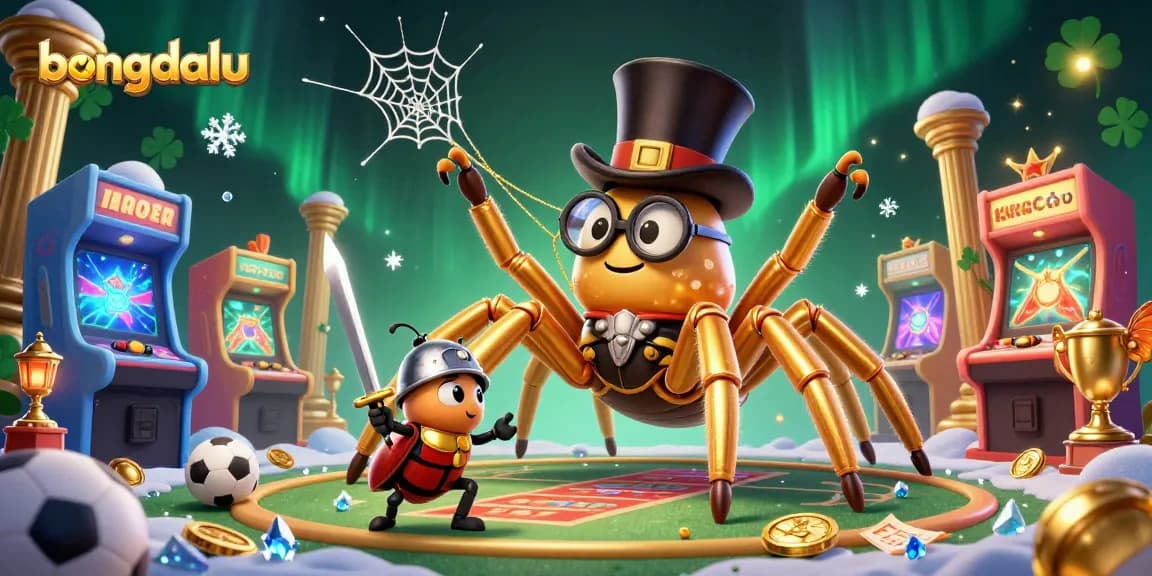 Bongdalu captures the excitement of sports betting with a lively scene, showcasing dynamic characters and vibrant gaming elements.