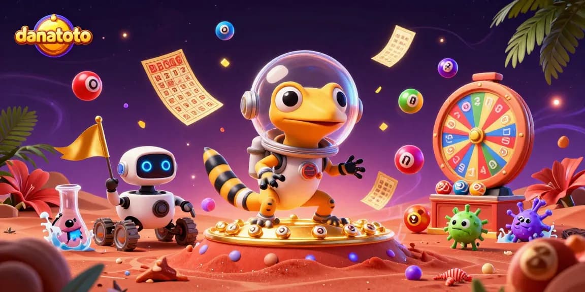Experience thrilling wins at danatoto with vibrant gaming elements in a cosmic casino.