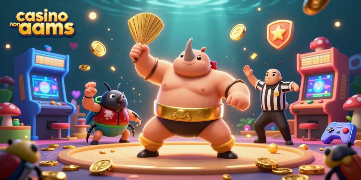 Scopri i vibranti momenti di gioco nel casino non aams con il campione rinoceronte e spettatori entusiasti.