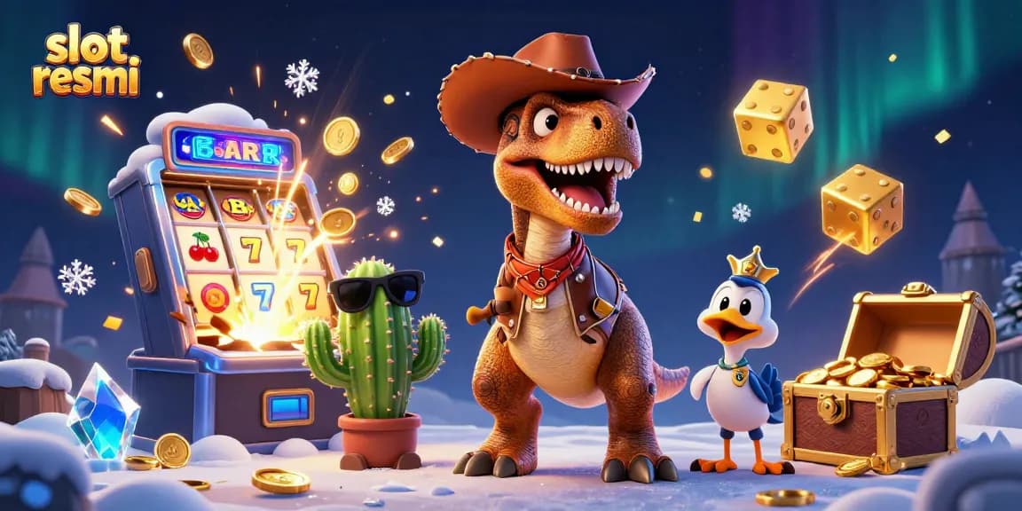 Play exciting games at slot resmi featuring cartoon characters and dynamic casino elements.