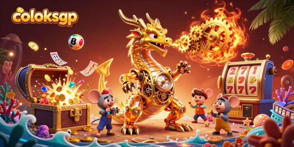 Engage with coloksgp in an energetic gaming atmosphere with lottery themes and vibrant visuals.