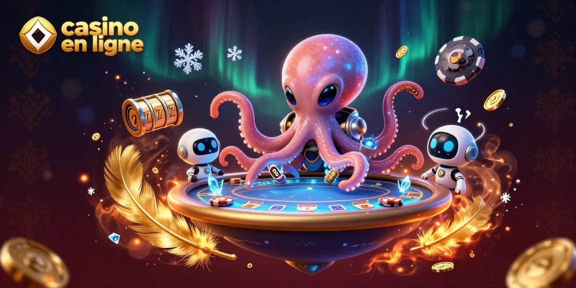 Jouez à des jeux de casino en ligne avec style, impressionnante scène de casino 3D.