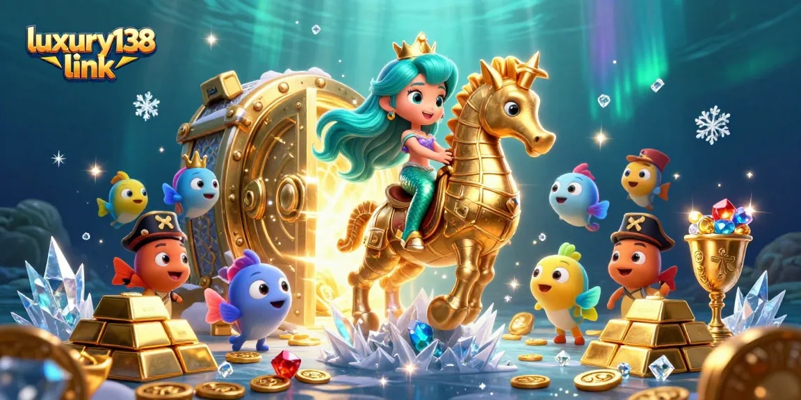 Engage with luxury138 link in a magical casino world featuring the mermaid princess and treasure.