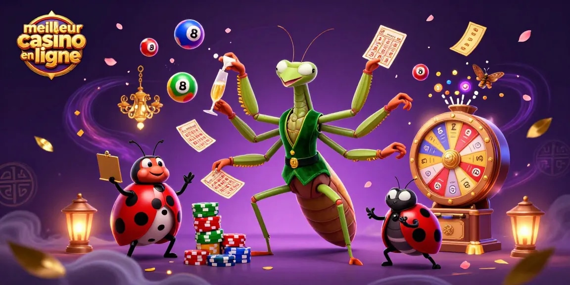Le meilleur casino en ligne avec des personnages animés jouant et célébrant des gains.