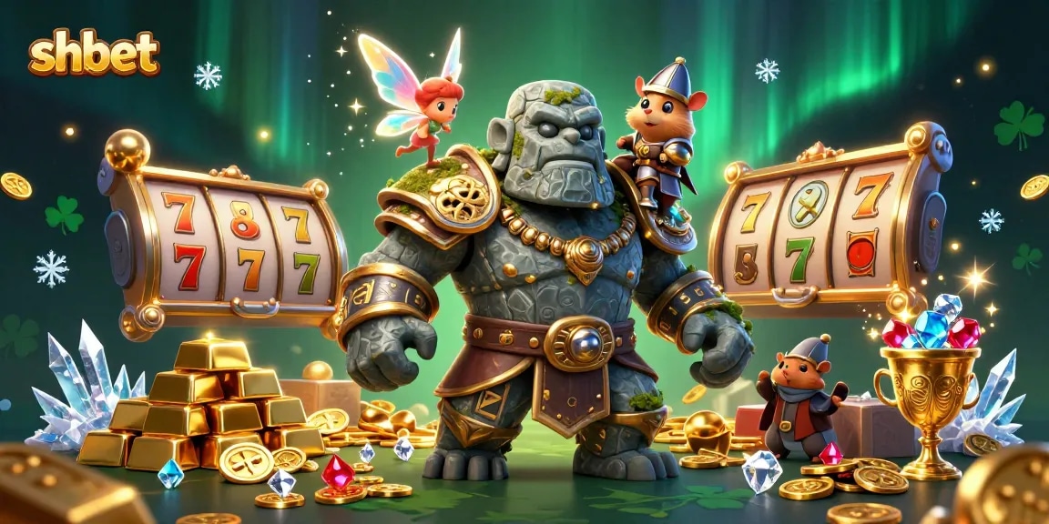 Experience shbet's exciting casino atmosphere with vibrant 3D fantasy characters amid slot symbols.