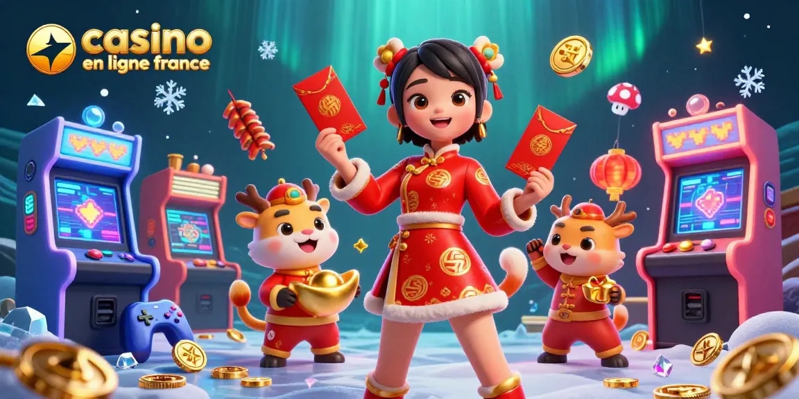 Engagez-vous avec la scène vibrante de casino en ligne france mettant en vedette des personnages festifs et des éléments de jeu riches.
