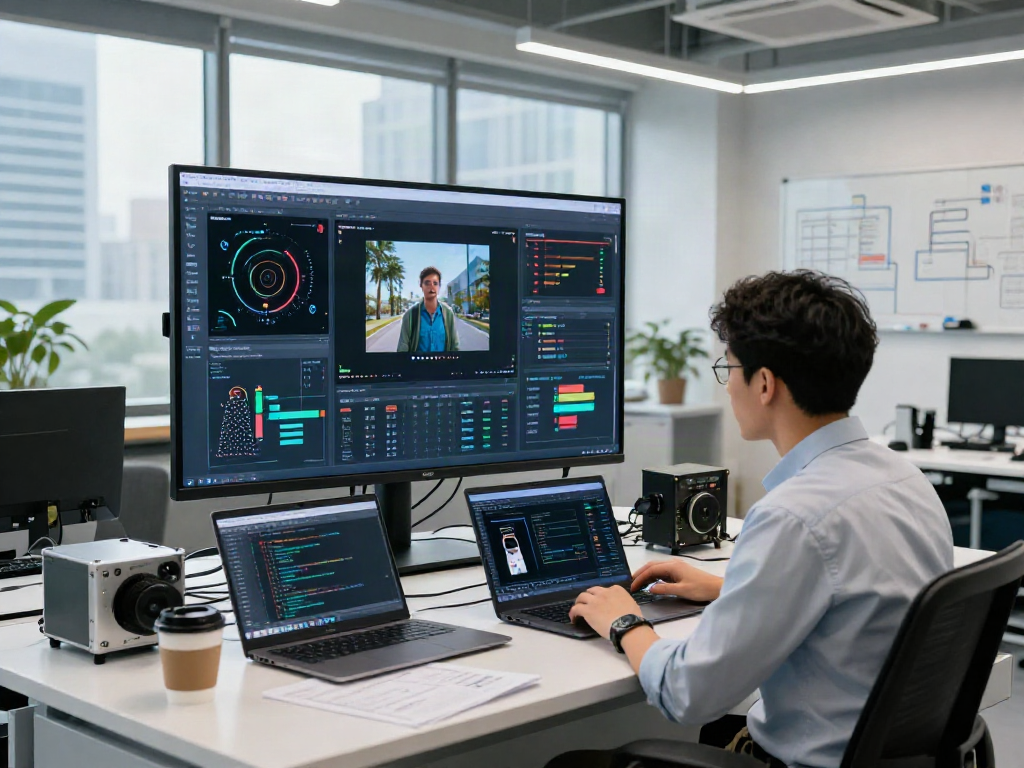 AI Image Detection workspace with specialist analyzing generated images and data.