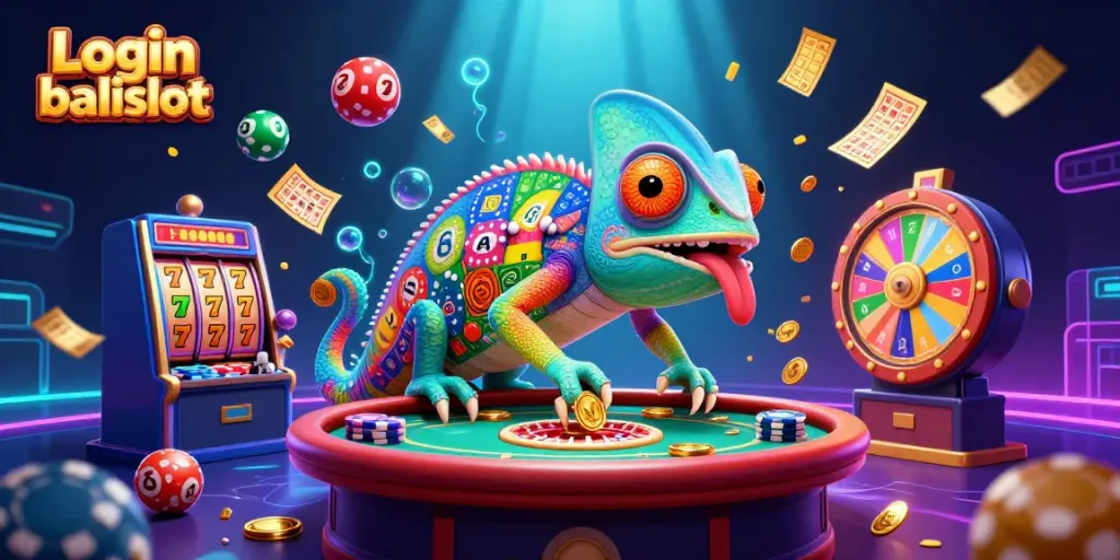 Engage with the thrilling world of Login balislot through this vibrant casino-themed illustration.
