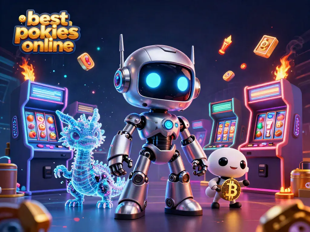 Engage with the best pokies online in a vibrant 3D casino environment filled with exciting game elements.