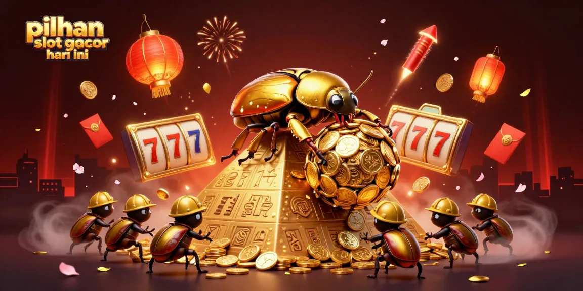 Geng piling slot gacor hari ini di tengah hiasan kasino yang menarik dan penuh warna.