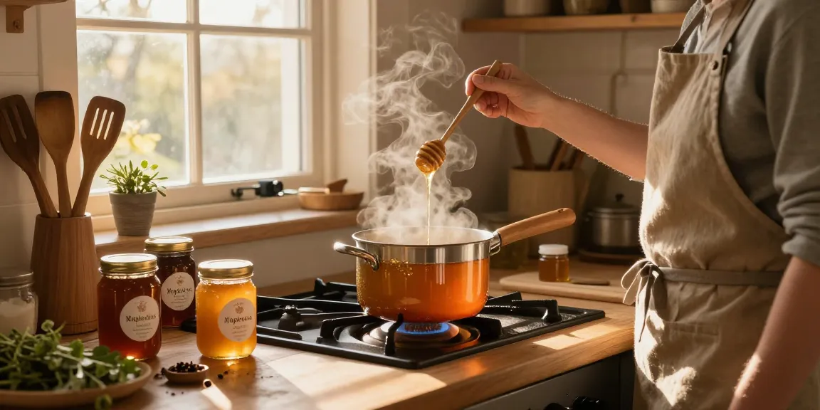Artisan creating Maplelixir in a cozy kitchen filled with sunlight and fresh ingredients.