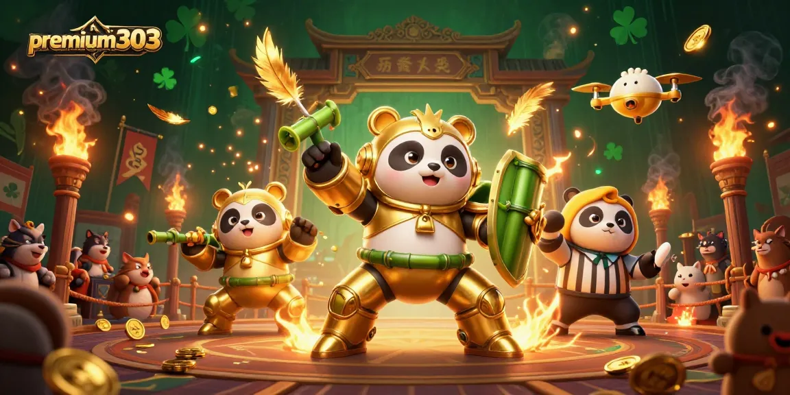 Experience the thrill of premium303 gaming with this dynamic casino-themed battle scene.