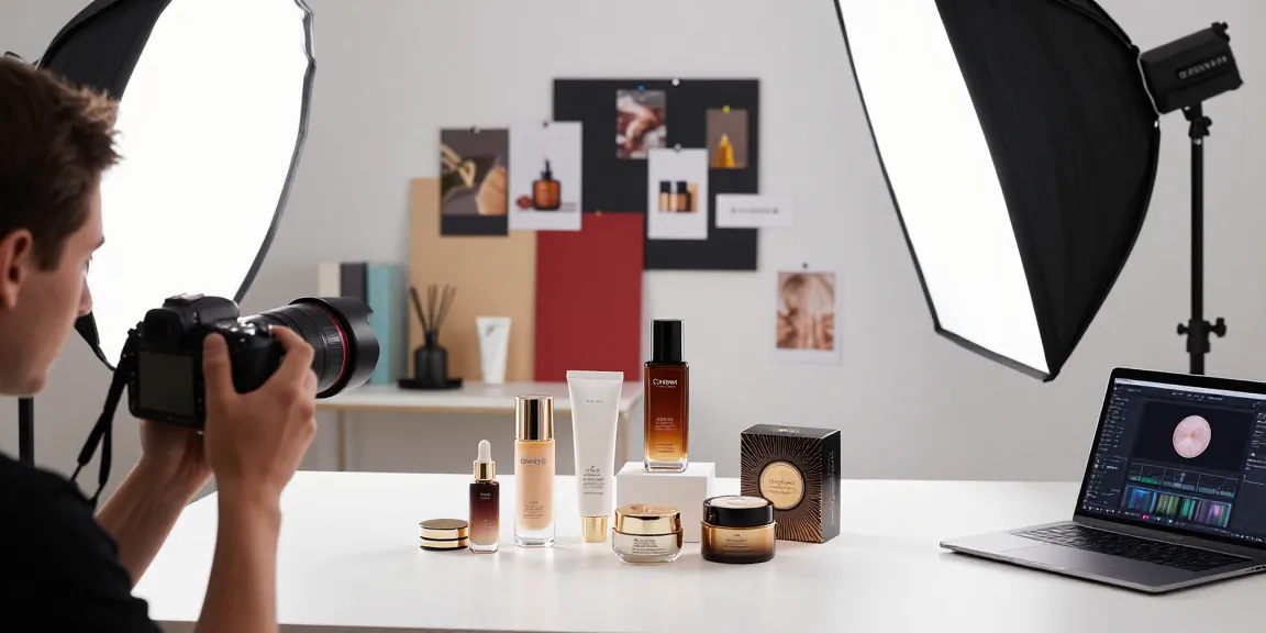 Fotografia prodotti Milano: fotografo professionista cattura cosmetici in studio.