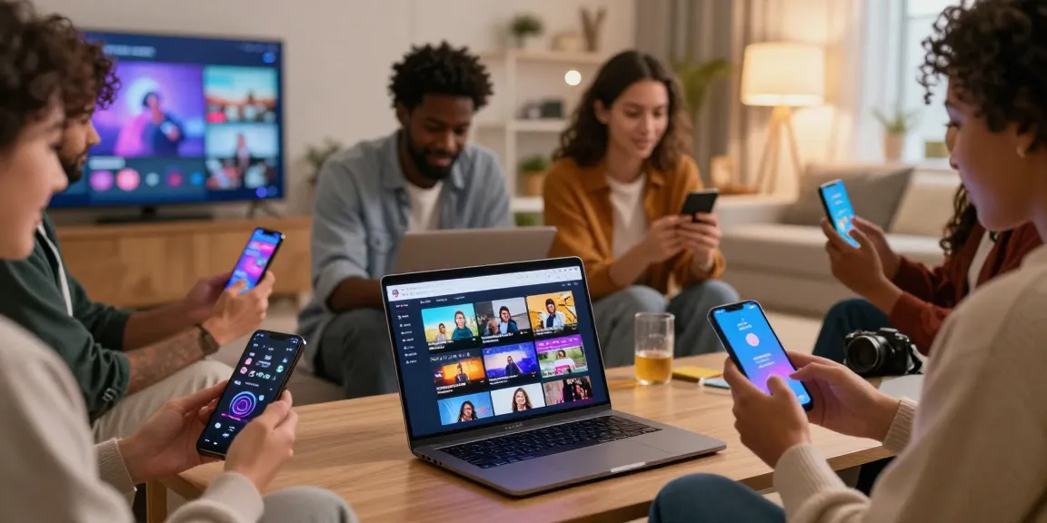 rokok88 alternatif user-friendly entertainment hub featuring diverse users engaging with digital content