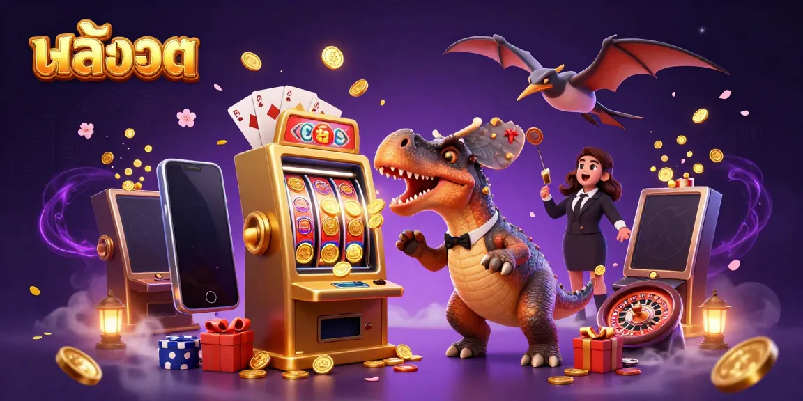 Catch flying golden coins while playing สล็อต on a vibrant 3D casino-themed illustration.