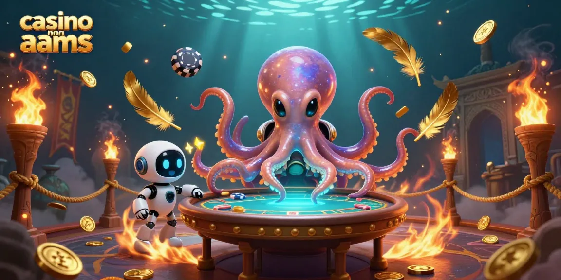 Giocare nei casinò non AAMS con un polipo alieno e un robot mentre distribuiscono gettoni cosmic.