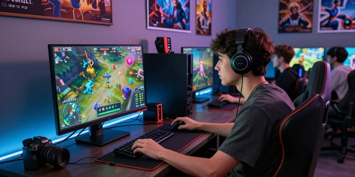 Gamer enjoying immersive experience on PAKDE4D platform with vibrant setup.